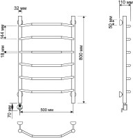 Полотенцесушитель электрический Secado Агата 1 85x55 см, подключение слева, бронза, лесенка, латунь