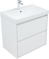 Тумба с раковиной Aquanet Милан 70 подвесная, белая глянцевая