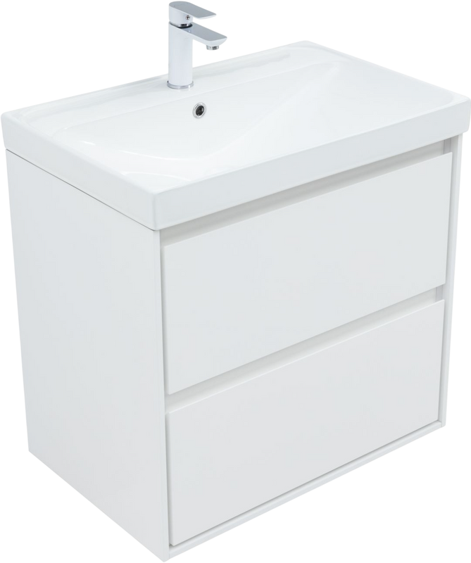 Тумба с раковиной Aquanet Милан 70 подвесная, белая глянцевая