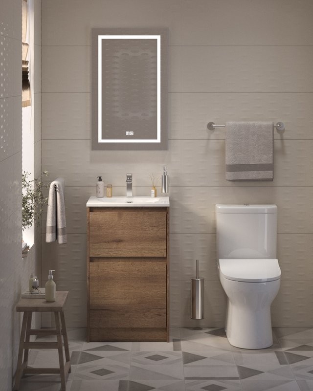 Мебель для ванной комнаты BelBagno Kraft 39 50 напольная, rovere tabacco, раковина BB-8099-3-50
