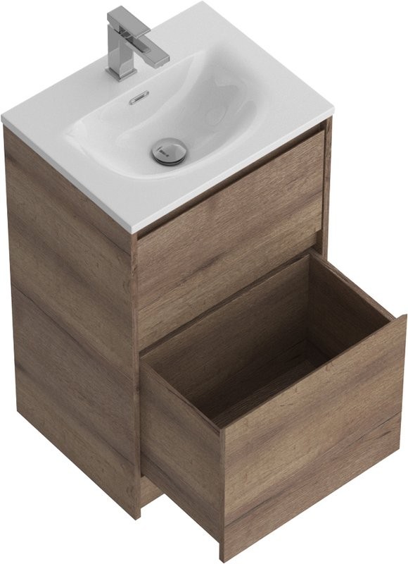 Мебель для ванной комнаты BelBagno Kraft 39 50 напольная, rovere tabacco, раковина BB-8099-3-50