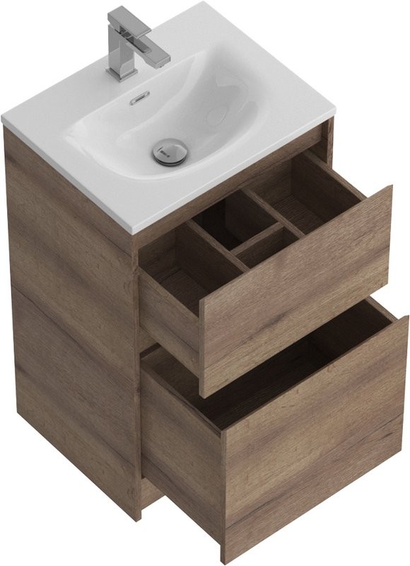 Мебель для ванной комнаты BelBagno Kraft 39 50 напольная, rovere tabacco, раковина BB-8099-3-50