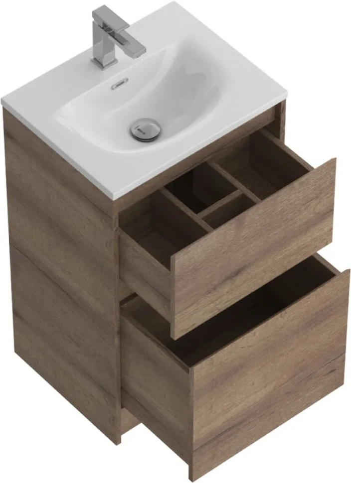 Мебель для ванной комнаты BelBagno Kraft 39 50 напольная, rovere tabacco, раковина BB-8099-3-50