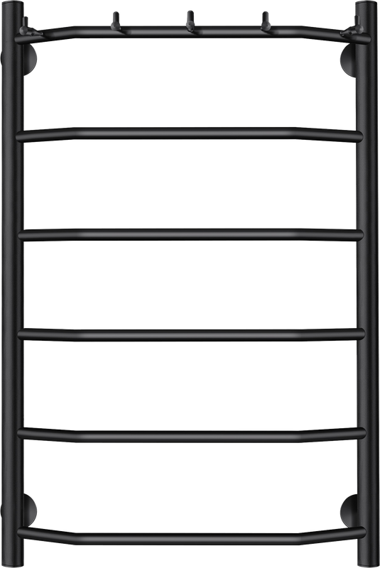 Полотенцесушитель водяной Secado Агата 1 K 80x55 см, матовый черный, лесенка