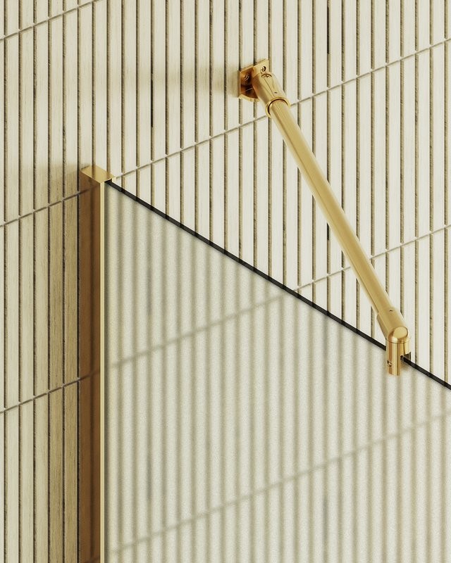 Душевая перегородка Maybahglass MGD-1357-3ш 99 см, профиль золото, стекло сатин