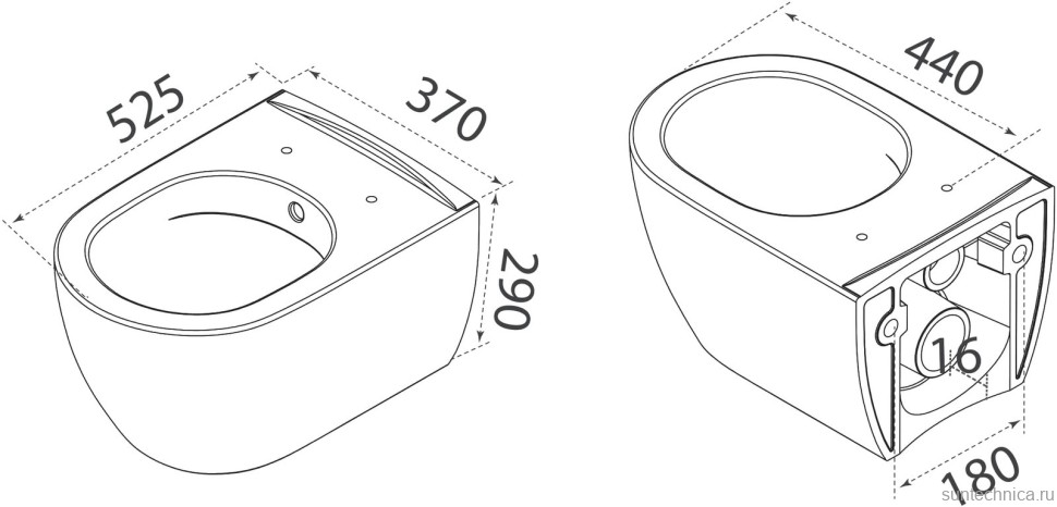 Унитаз подвесной Boheme Bianca белый глянец