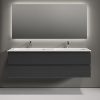 Тумба с раковиной Sancos Folk 160 подвесная, grey soft, раковина CN7023