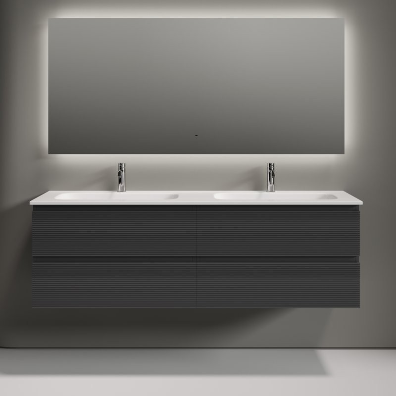 Тумба с раковиной Sancos Folk 160 подвесная, grey soft, раковина CN7023