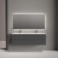 Тумба с раковиной Sancos Folk 160 подвесная, grey soft, раковина CN7023