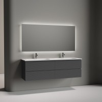 Тумба с раковиной Sancos Folk 160 подвесная, grey soft, раковина CN7023