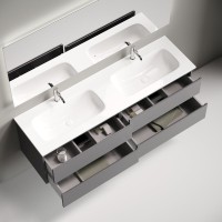 Тумба с раковиной Sancos Folk 160 подвесная, grey soft, раковина CN7023