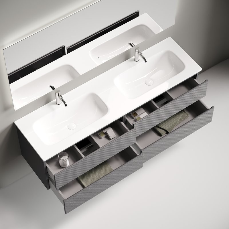 Тумба с раковиной Sancos Folk 160 подвесная, grey soft, раковина CN7023