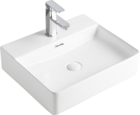 Тумба с раковиной Orange Line 80 подвесная, 2 ящика, матовый латте с раковиной B04-500W