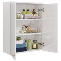 Шкаф в ванную Dreja Luno 60 подвесной, глянцевый белый