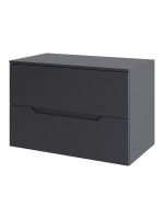 Тумба с раковиной Orange Line 80 подвесная, 2 ящика, матовый графит с раковиной B02-460W