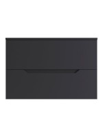 Тумба с раковиной Orange Line 80 подвесная, 2 ящика, матовый графит с раковиной B02-460W