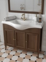 Тумба под раковину без столешницы Caprigo Лион 105 3 дверцы, орех античный