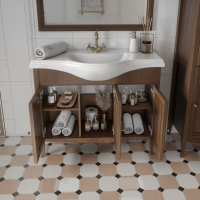 Тумба под раковину без столешницы Caprigo Лион 105 3 дверцы, орех античный