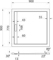 Поддон для душа Cezares TRAY-AS-A-90-30-W 90x90, с сифоном, белый
