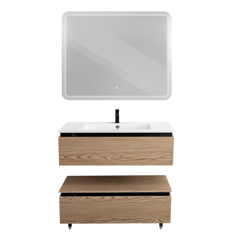 Мебель для ванной комнаты Cezares Slider 100 подвесная, 2 ящика, дуб тангент