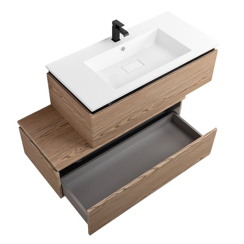 Мебель для ванной комнаты Cezares Slider 100 подвесная, 2 ящика, дуб тангент