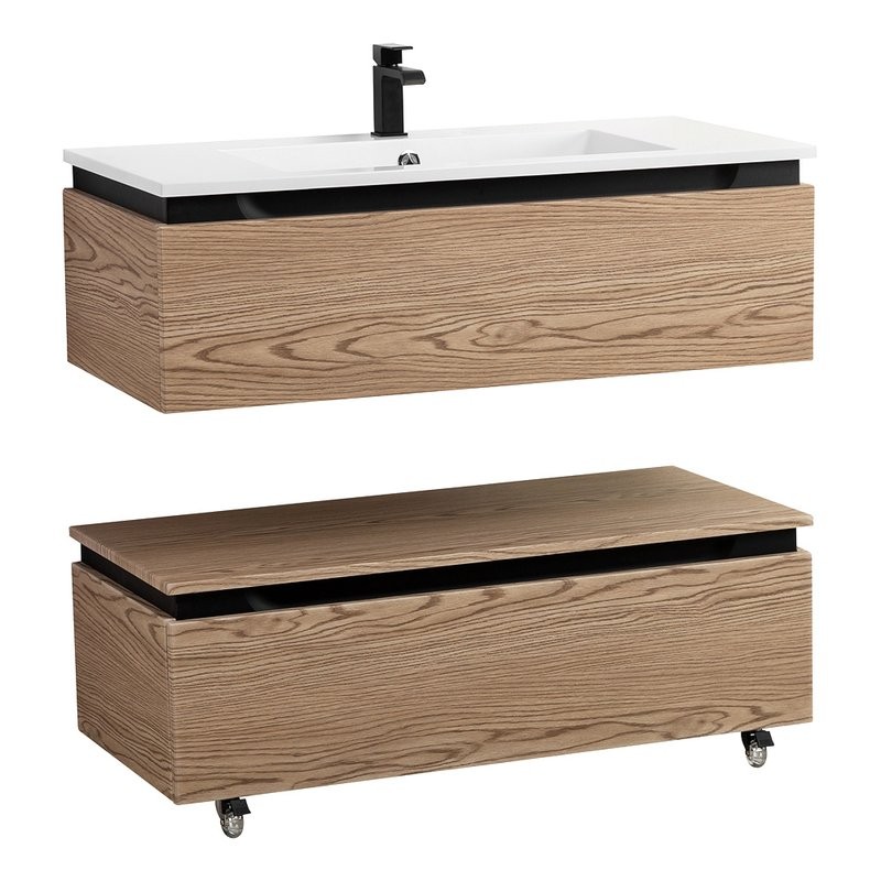 Мебель для ванной комнаты Cezares Slider 100 подвесная, 2 ящика, дуб тангент