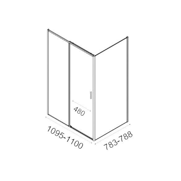 Душевой уголок Aquanet Pleasure Evo AE65-N110-BT 110х80, профиль матовый черный, стекло прозрачное