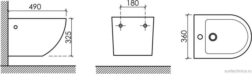 Биде подвесное Ceramicanova Uno CN11002 белое