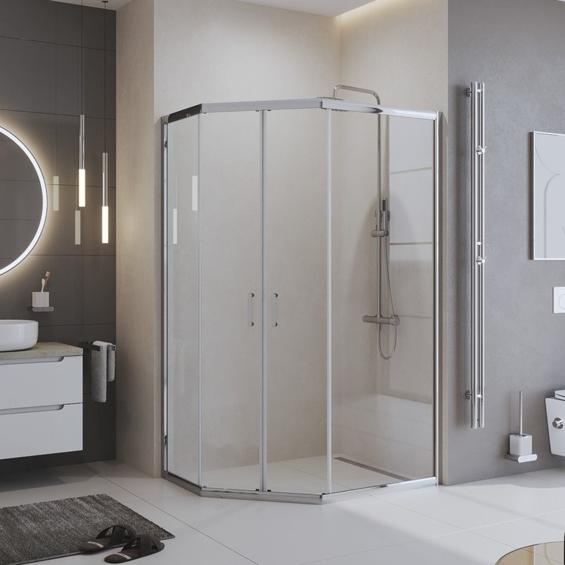 Душевой уголок BelBagno Uno 195 PH 2 100/80  C Cr стекло прозрачное