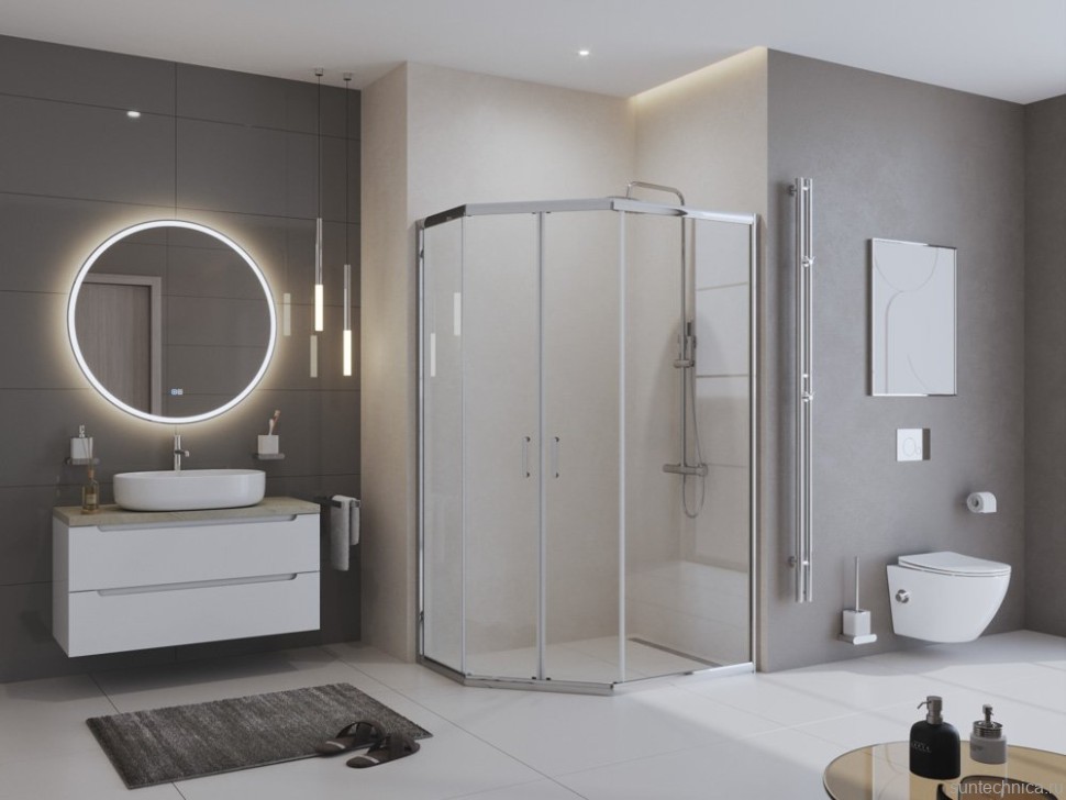 Душевой уголок BelBagno Uno 195 PH 2 100/80  C Cr стекло прозрачное