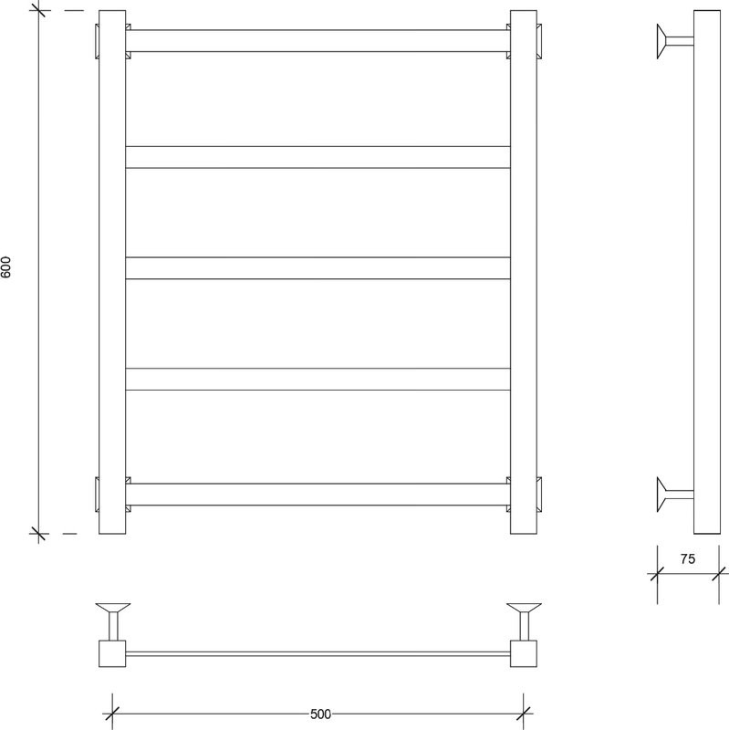 Полотенцесушитель водяной Secado Корсико 1 60х50 60x55 см, хром, лесенка
