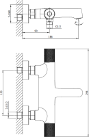 Термостатический смеситель AltroBagno Intento 0215 Cr для ванны с душем, хром