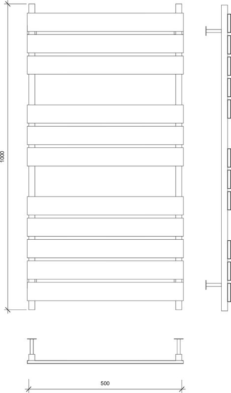 Полотенцесушитель водяной Secado Мормано 100х50 100x50 см, черный матовый, лесенка