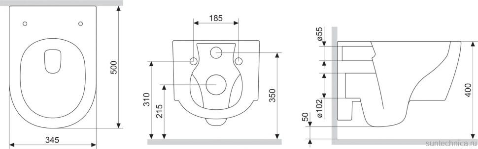 Унитаз подвесной Damixa Jupiter DX77C1700SC с микролифтом, безободковый