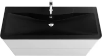 Тумба с раковиной BelBagno Albano 120 напольная, bianco lucido, черная матовая раковина