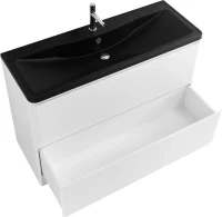 Тумба с раковиной BelBagno Albano 120 напольная, bianco lucido, черная матовая раковина