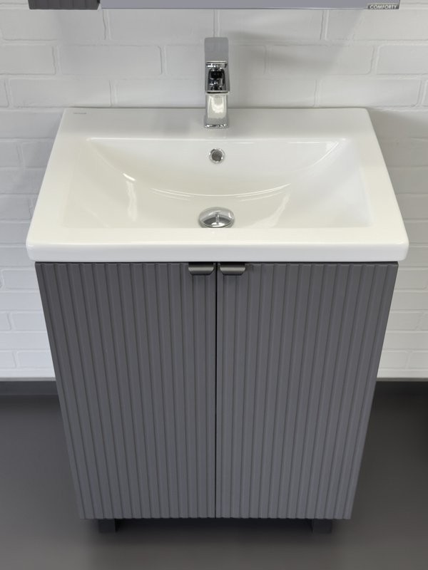 Тумба с раковиной Comforty Лима 60Н напольная, антрацит