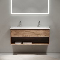 Тумба с раковиной Sancos Marmi 1.0 120 на двоих, дуб чарльстон