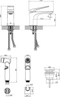 Смеситель для раковины Lemark Allegro LM5916CW с гигиеническим душем, с д/к
