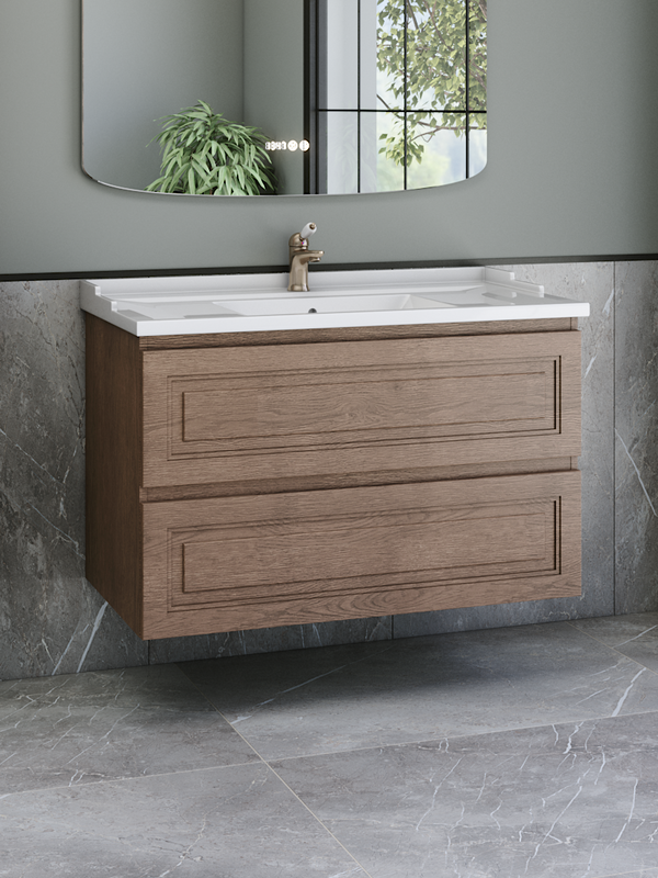 Тумба с раковиной Caprigo Wales 100 светлый орех