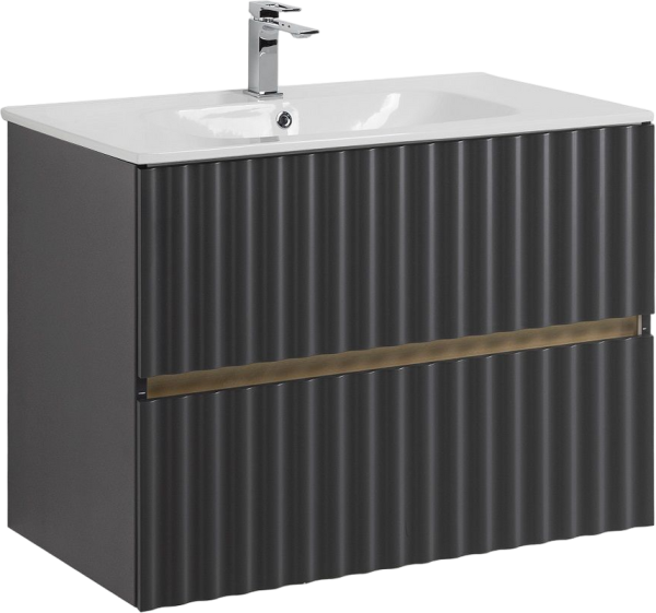 Тумба под раковину Art&Max Elegant 80 подвесная, серая матовая