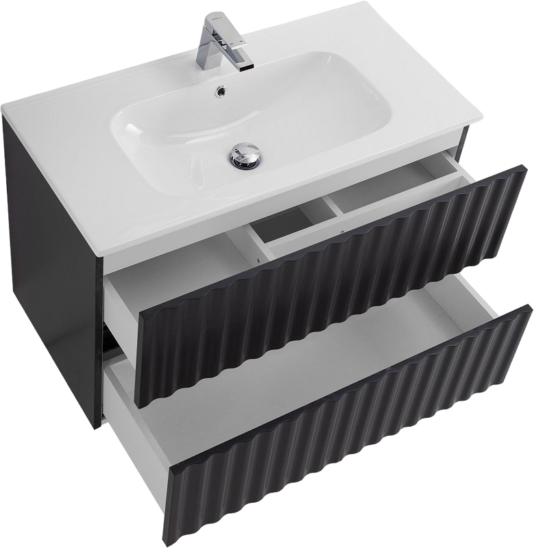 Тумба под раковину Art&Max Elegant 80 подвесная, серая матовая