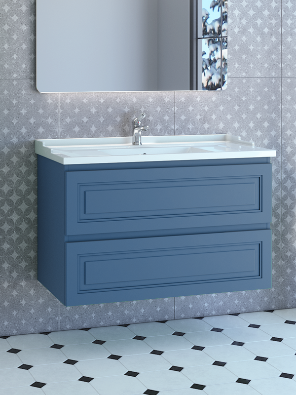Тумба с раковиной Caprigo Wales Смальти 100 бриллиантово-синяя
