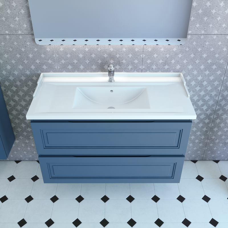 Тумба с раковиной Caprigo Wales Смальти 100 бриллиантово-синяя