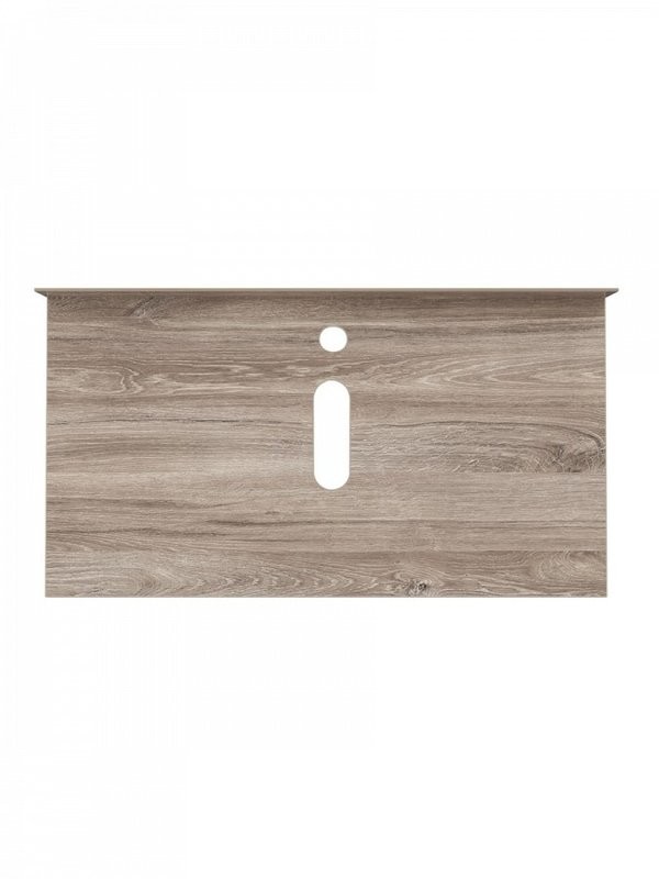 Столешница с раковиной Teymi Helmi 90 дуб кашмир, раковина Solli 61,  с черными кронштейнами