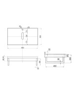 Столешница с раковиной Teymi Helmi 90 дуб кашмир, раковина Solli 61,  с черными кронштейнами