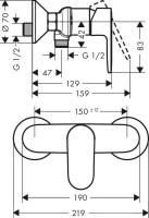 Смеситель для душа Hansgrohe Vernis Blend 71646000 хром