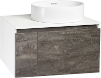 Тумба с раковиной Runo Бари 80 железный камень, раковина Ovale 50