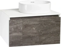 Тумба с раковиной Runo Бари 80 железный камень, раковина Ovale 50
