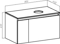 Тумба с раковиной Runo Бари 80 железный камень, раковина Ovale 50